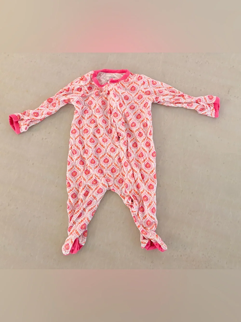 Baby Pink Magnetic Me Footed Onesie